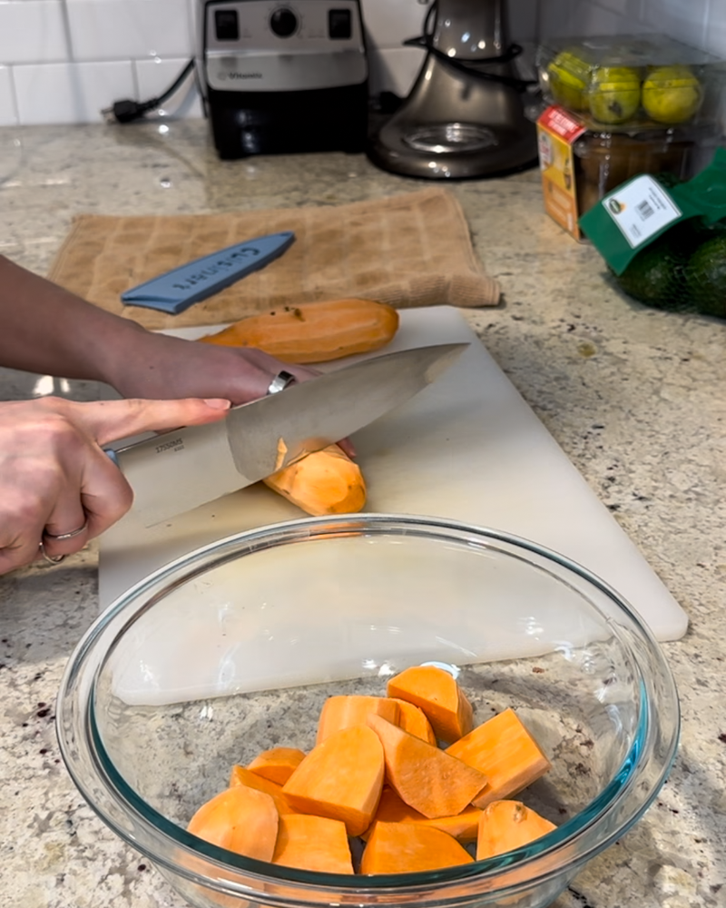 Healthy Recipes: Air Fryer Sweet Potato Cubes Recipe by The Mediocre Cook