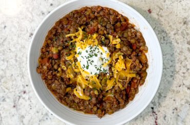 Healthy Recipes: Lentil Chili with Ground Turkey Recipe by The Mediocre Cook