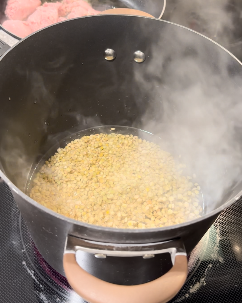 Lentil Chili with ground turkey