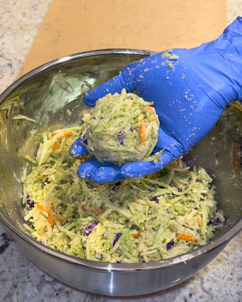 Making Broccoli Fritters