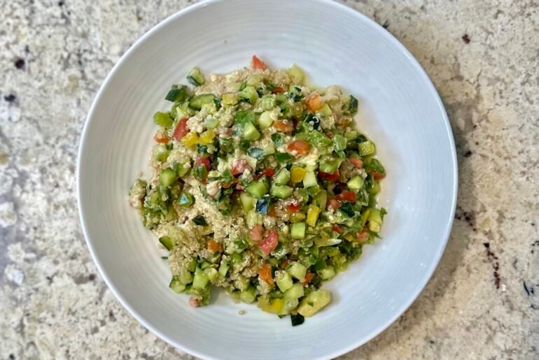 Healthy Quinoa Hummus Bowl by The Mediocre Cook